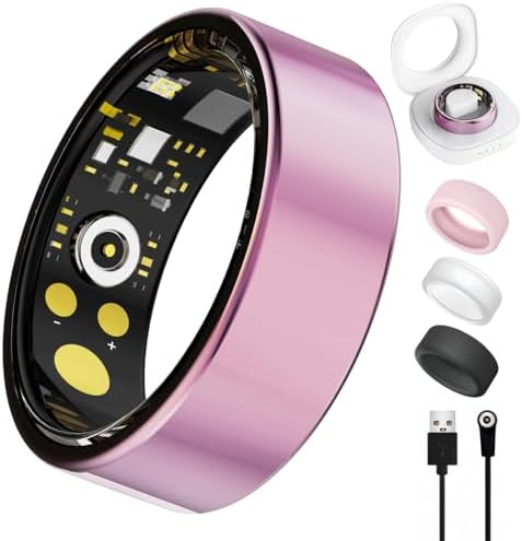 Smart Ring for Women & Men, Health Tracker Ring with Heart Rate, Blood Oxygen,Blood Pressure, IP68 Waterproof Fitness Ring, Sleep Tracker for iPhone and Android, No APP Fee by Oucscru-SmartHealthDevices