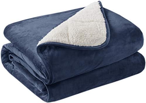 Weighted Blanket for Adults 20lbs, Queen Size Soft Cozy Fleece Sherpa Heavy Blankets for Sofa Bed, Dual Sided Comfort, Navy Blue, 60x80 Inch - Image 6
