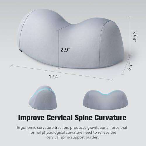 COMFYTHERA Small Neck Stretcher Pillow for Pain Relief, Soft Cervical Traction Device Neck Mild Support Pillow Memory Foam Cervical Neck Orthopedic Pillow for Tension Muscle Relax Relief (Grey) - Image 4