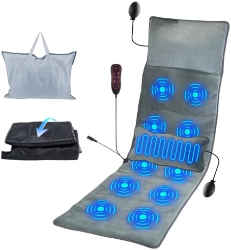 Moclever Full Body Massage Mat with Heat - 10 Motors, 3 Heat Pads, 9 Modes for Back & Leg Pain Relief - Electric Massage Pad with Lumbar Pillow by Moclever