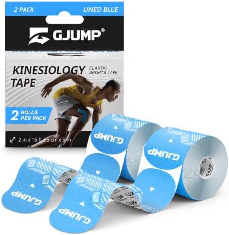 Kinesiology Tape, 40 Count Precut Strips 2 Rolls Original Cotton Tape by GJUMP