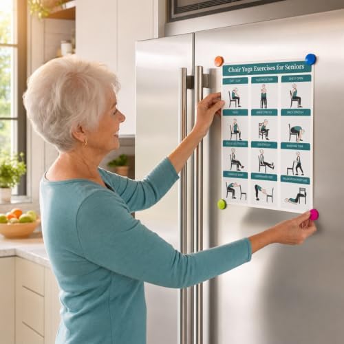 Chair Yoga Exercise Posters 4 Pack Seated Workout Charts for Seniors Beginners 8x10 Inch Fitness Guides for Flexibility Strength Physical Therapy Home Use (Green) - Image 5