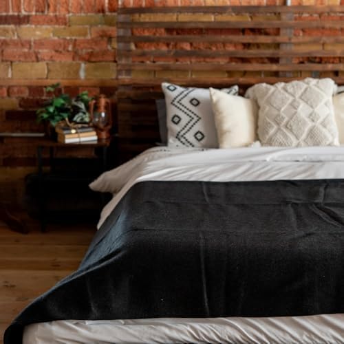Arcturus Tahoe Wool Bed Blanket | Soft, Breathable Wool Blanket for Year-Round Comfort - Queen Size (90"x 96") | Thick & Washable (Charcoal Gray) - Image 3