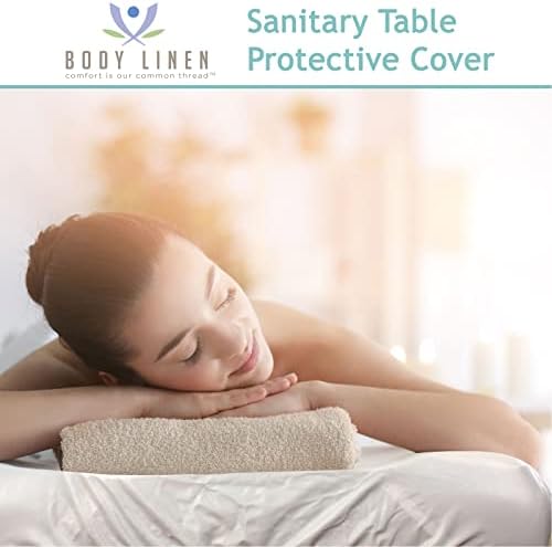 Body Linen Massage Table Cover - Reusable Barrier with Wipe Clean Surface. Waterproof PUL Material, Machine Washable. Protects Massage Table, Warmer and Pad - 1 Pack - Natural - Image 3