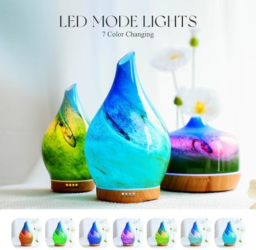 Porseme Essential Oil Diffuser 280ml Handmade Glass Diffuser 7H Runtime - Image 2