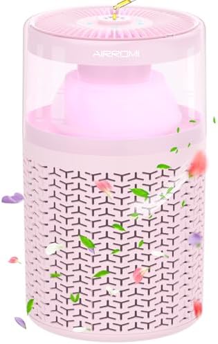 AIRROMI Pet Air Purifier for Home & Bedroom, HEPA Activated Carbon Filter, Removes Pet Dander & Odor, Allergies, Smoke, Hair, Night Light, Fragrance Sponge, Up to 658 ft², A2002 Pink by AIRROMI
