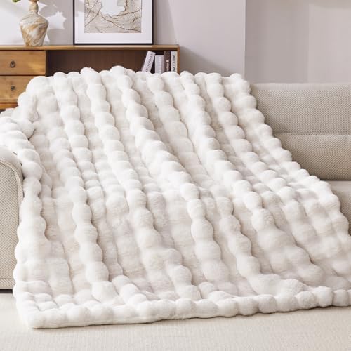 Anysay Faux Fur Throw Blanket, 1000GSM Fluffy Soft Bubble Blanket 60''*80'' by Unknown