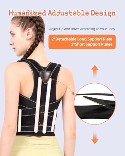 Back Brace Posture Corrector Women Pain Relief, Black, Large - Image 2