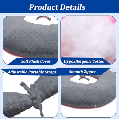 BBL Pillow After Surgery for Butt Sleeping, Brazilian Butt Lift Pillow Post Surgery Recovery for Sitting Sleeping Driving Donut Pillow for Woman Lumbar Back Cushion Seat Foam (Grey) - Image 3