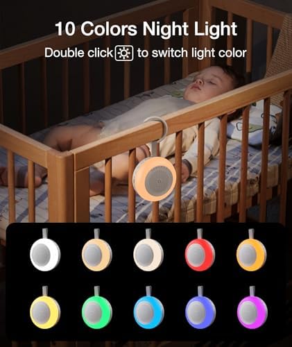 Portable Sound Machine for Baby,LEICEX White Noise Machine,33 Soothing Sound 10 Colors Night Light Sleep Machine for Baby Kids,Timer and Memory, Travel Sound Machine for Sleep Office Privacy Travel - Image 2