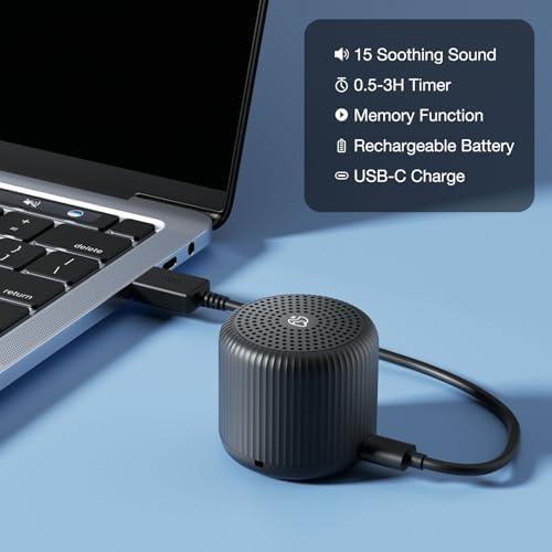 White Noise Machine Baby Portable Sound Machine,LEICEX Travel Sound Machine,15 Non-Looping Sound Timer and Memory Play, Mini White Noise Machine for Sleeping Office Travel （Black） - Image 6