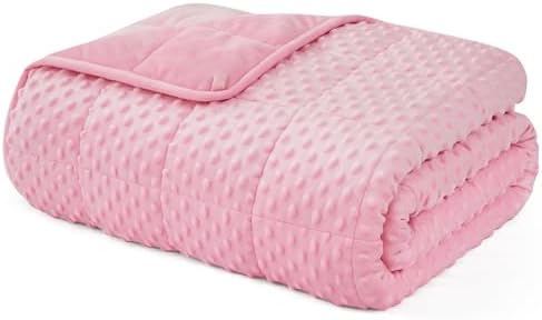 L'AGRATY Weighted Blanket for Adult - 80"x87" 20lbs Minky Dots Heavy Blanket with Glass Beads Soft Breathable for All-Season Summer Fall Winter Thick Comfort for Sleeping by LAGRATY