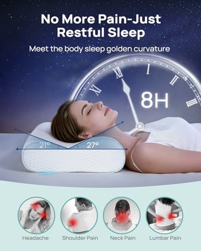 Releep Cervical Neck Pillow, Side Sleeper Pillow for Neck Pain Relief, Adjustable Contour Pillow for Sleeping, Ergonomic Memory Foam Pillow, Orthopedic Cooling Pillow Back Stomach Sleeping, Queen Size - Image 4