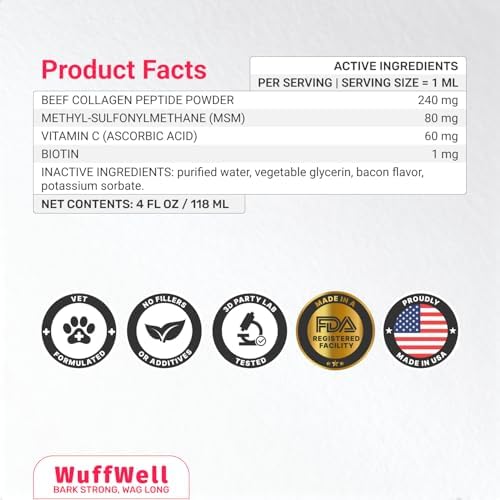 WuffWell Liquid Joint Support for Dogs, USA Made - Liquid Collagen - Image 7