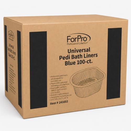 ForPro Professional Collection Universal Pedi Bath Liners, 50% THICKER, Fit Footsie Bath, Disposable Pedicure Tub Liners for Foot Spa Basins, Blue, 100-Count - Image 2