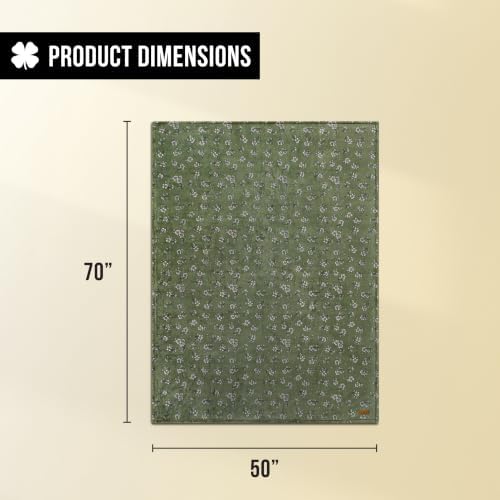 Lucky Brand Daisy Chain Olive Plush Throw, Olivine, 50 x 70 in - Image 2