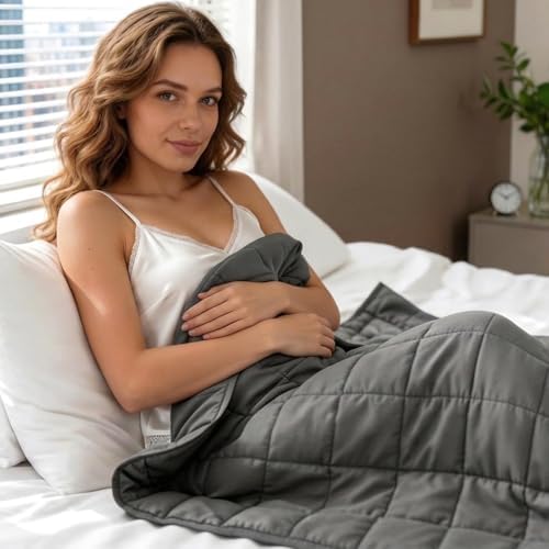 Machine Washable Weighted Blanket for Adults - Heavy Blankets for All-Season Sleeping, Cooling Soft & Breathable with Premium Glass Beads (60” x 80”｜18lbs) by SmartQueen