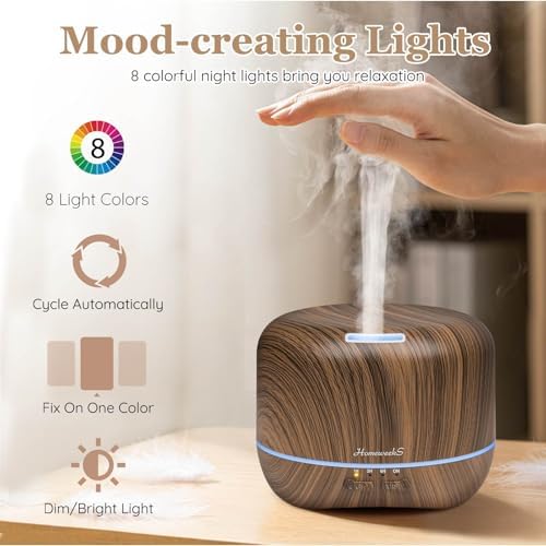 Homeweeks Essential Oil Diffuser for Room Aromatherapy Scent Diffuser - Image 5