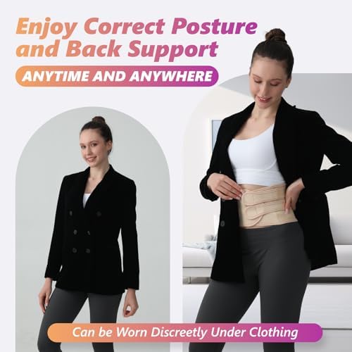 Posture Corrector for Women and Men, Adjustable Shoulder Straightener with Full Back Support, Relief for Lower & Upper Back Pain, Spine, Scoliosis Relief (Beige, Medium) - Image 7
