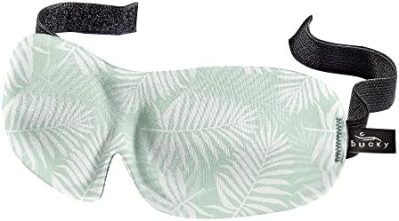 Bucky 40 Blinks No Pressure Printed Eye Mask for Travel & Sleep, Palm Leaf, One Size by Bucky
