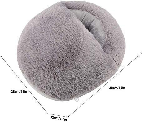 USB Electric Heated Foot Warmer, Plush Foot Heater, Rechargeable Kneading Massager, Thermal Slipper, Pain Relief, Heat Therapy, (Grey) - Image 3