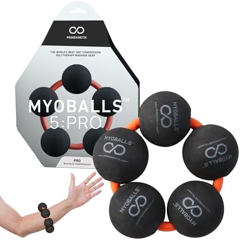 PRIMEKINETIX MyoBalls Foam Roller - Foam Rollers for Muscles, Enhanced Mobility, Deep Tissue & Full Body Massage, Trigger Point Therapy, for Athletes & Active Lifestyles, 1 Set of 5 Balls, Black by PrimeKinetix