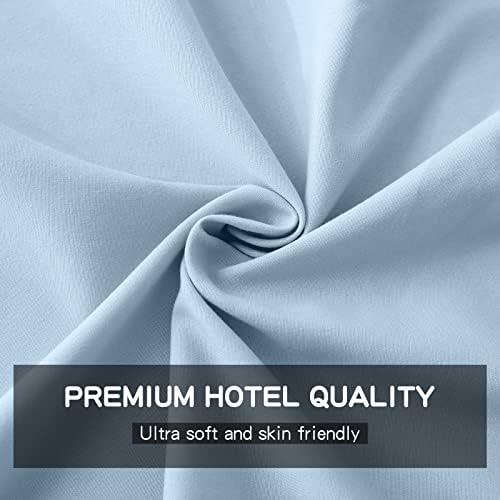 FreshCulture King Flat Sheet - Hotel Quality King Flat Sheet Only - Brushed Microfiber Top Sheet - Ultra Soft & Breathable - Wrinkle-Free - Easy Care - Single Flat Sheet (King, Light Blue) - Image 3