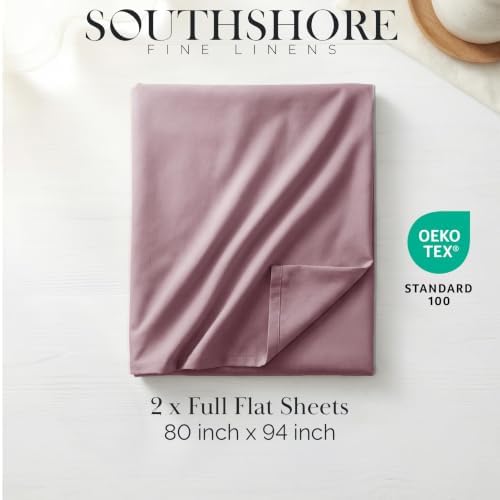 Queen Flat Sheets Only 2 Pack Microfiber Oversized Hotel Quality Lavender - Image 2