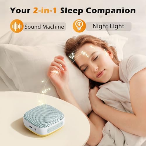 Portable Sound Machine for Travel, White Noise for Sleep with Night Light - Image 2