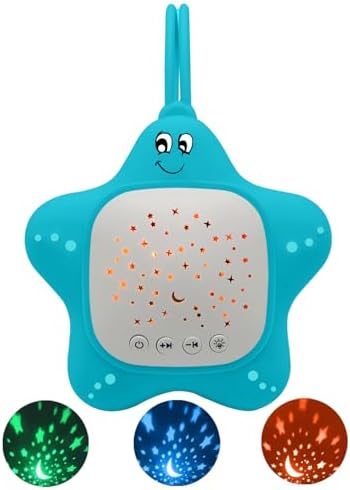 Portable White Noise Baby Sound Machine Sleep Soother with Star Projector by Junificent