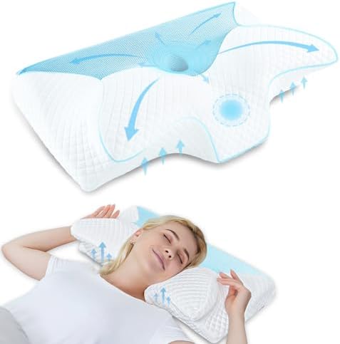 HOMCA Cervical Pillow, Ergonomic Memory Foam Neck Pillow for Pain Relief by HOMCA