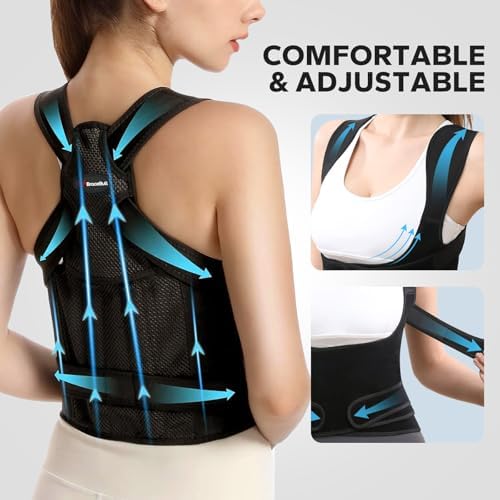 Posture Corrector for Men and Women, Adjustable Upper Back Brace, Comfortable Shoulder Support for Spine Alignment, Posture Training and Daily Wear Under Clothes (Small 26.8‘’-33.5‘’) - Image 3
