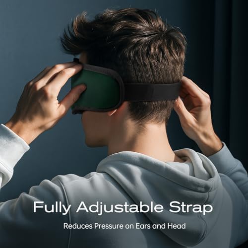 3D Sleep Mask with Bluetooth Headphones, Sleeping Headphones for Side Sleepers, Wireless Music Eye Mask with Ultra-Thin Stereo Speakers for Men, Women, Tech Gifts, Deep Green - Image 4