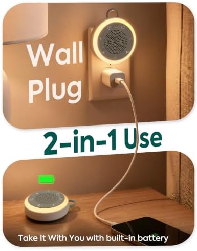 Babelio Pluggy White Noise Machine, Wall Plug-in & Rechargeable, 20 Sounds - Image 4