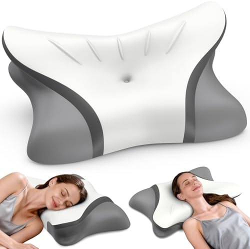 Cervical Neck Pillow for Pain Relief, Bed Pillows for Sleeping, Ergonomic Cooling Pillow, Orthopedic Contour Pillow for Side Back Stomach Sleepers,Neck Support Memory Foam Pillows with Pillow Covers by HAMYODO