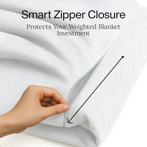 HomeSmart Duvet Cover for Weighted Blankets King Size, White - Cover Only - Image 5