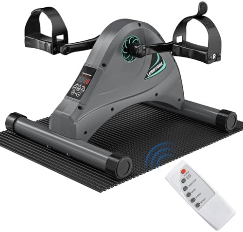 Under Desk Bike Pedal Exerciser for Seniors, LUBBYGIM Mini Exercise Bike for Physical Therapy, Electric Motorized Foot Pedal Machine for Arm and Leg Fitness, 6 Speed Levels by LUBBYGIM