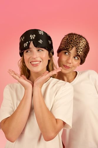 Glow People Silk Sleep Mask – 100% Mulberry Silk Eye Mask for Sleeping, Total Blackout, Cloud-Soft and Adjustable for Beauty Sleep and Travel - Leopard - Image 7