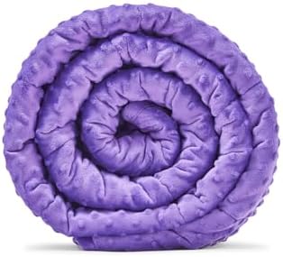 TONGDADA Minky Weighted Blanket | 40''x60'',10lbs | Cozy and Soft Minky Weighted Throw Blanket | Luxury Velvet with Premium Glass Beads | Violet Minky by TONGDADA