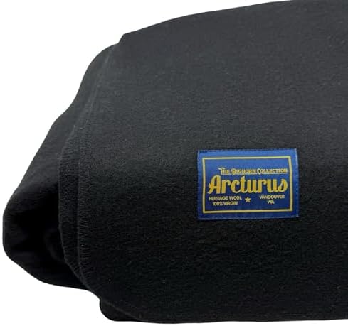 Arcturus Bighorn 100% Virgin Wool Blanket | Heirloom-Quality Wool Bedding for Home & Cabin | Warm, Thick & Durable (Queen Size, Raven Black) by Arcturus