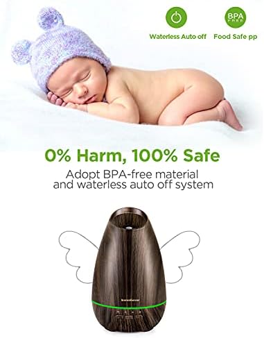 InnoGear 400ml Essential Oil Diffusers for Home Scent Humidifier, Brown - Image 3