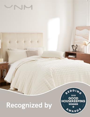 YnM Velvet Weighted Blanket, Ultra-Soft Heavy Bed Blankets, Heavy Weight Big Comforter, Oversized Bedspread & Home Decor Piece for All Season (Cream White, 90"x104" 30lbs, King/Ca King) - Image 5