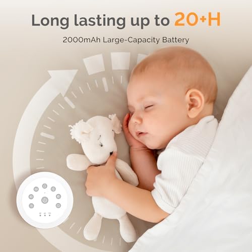 MelodySusie Rechargeable White Noise Machine for Sleep Travel & Salon with Wooden Stand, Sound Machine with 31 Soothing Sounds, Multi-Night Light, 32 Volumes & 4 Timers for Baby Adult - Image 6