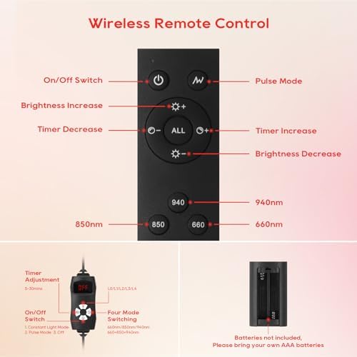Morfone Red Light Therapy for Body with Wireless Remote Tri-Wavelength - Image 6