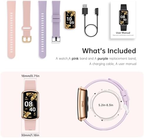 Health Fitness Tracker with 24/7 Heart Rate, Smart Watch with Blood Pressure and Blood Oxy-gen Monitor, Bulit-in 120+ Sport Mode, Sleep Tracking Waterproof Activity Tracker for Women Men - Image 6