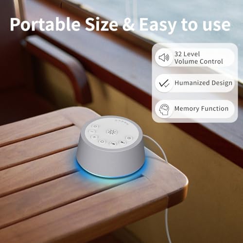 SoundLegend White Noise Sleep Sound Machines 30 Sounds 32-Level Volume 12 Colors Light 5 Timers Adjustable Light Brightness Compact for Everyone Travel Memory Function Gift - Image 5