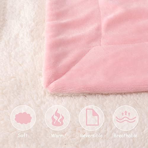 NANPIPER Baby Sherpa Blanket,Warm Toddler Throw Blanket,Soft Newborn Fleece Blanket for Winter (Pink,30x40 inches) - Image 5