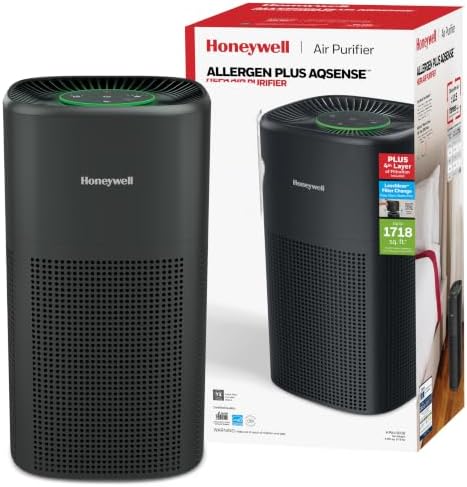 Honeywell Allergen Plus 4-in-1 HEPA Air Purifier for Home, Up to 1718 Ft² Coverage for Large Rooms, Reduces Allergens, Pet Dander, Smoke & Odors, Air Quality Sensor with Auto Mode, Black, HPA4300B by Unknown