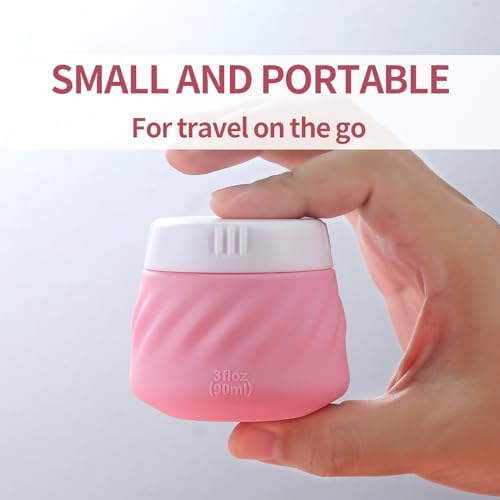 Gemice Silicone Cream Jars TSA Approved Travel Size Containers with Toiletry Bag, Wide Mouth Leak-proof Travel Accessories with Lid for Cosmetic Cream (4 Pack) - Image 2
