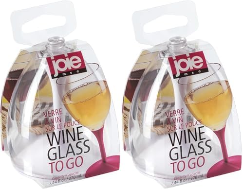 Joie Wine Glass To Go, Portable Wine Glass, Detachable Stem, BPA-free (Pack of 2) by TheJoie